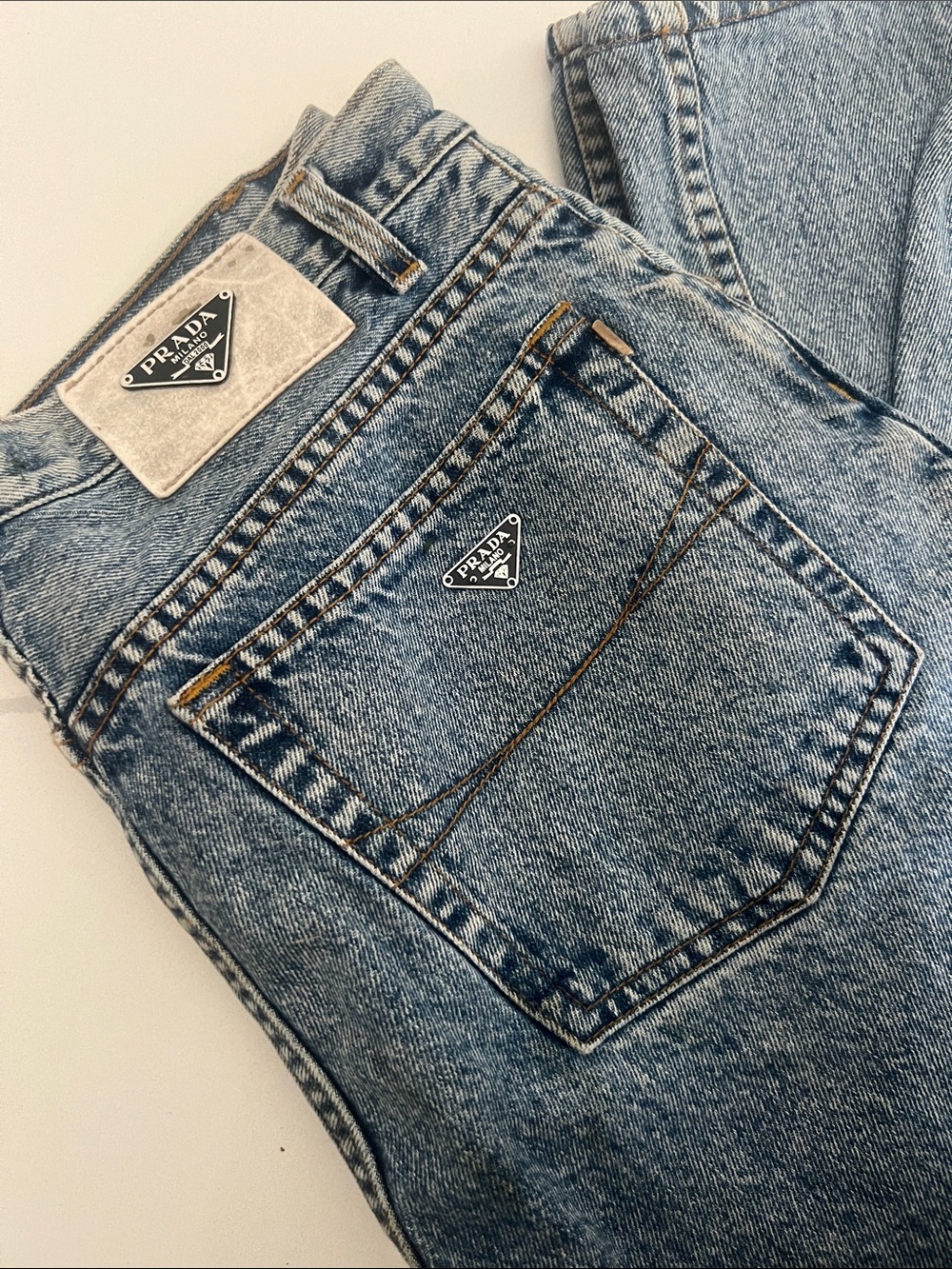 Prada Light Blue Relaxed Fit Denim Jeans